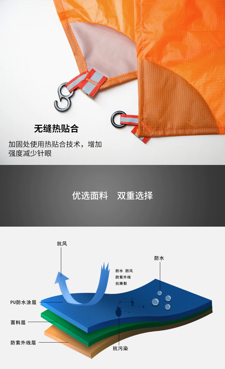 Cheap Goat Tents 3F Ul Gear Ultralight 15D Nylon Rain Jacket Hiking Cycling Raincoat Outdoor Camping Mini Tarp Multifunction Sun Shelter Tarp Tents 